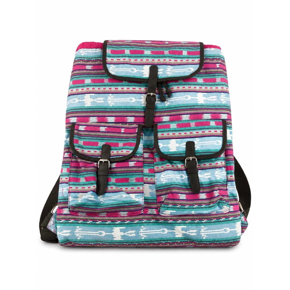Candies Vintage Y2K Pink Blue Aztec Boho Festival Hippie Rucksack Bag